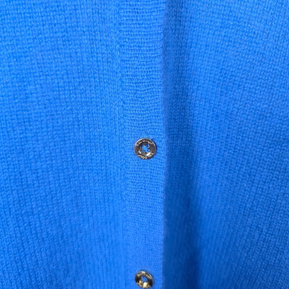 Lilly Pulitzer 100% Cashmere Blue Convertible Button Poncho Wrap One Size - Picture 3 of 4